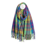 Esme lime,blue and pink classic tartan check scarf