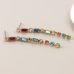 Golden multicolour crystal strand earrings