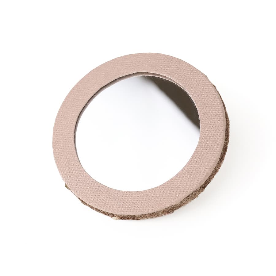 Fawn embroidered pheasant velvet compact mirror