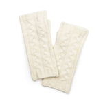 Cream cable knit recycled wrist warmers