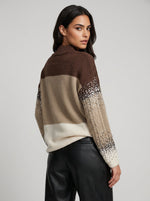 Ombré Sequin Cable-Knit Jumper