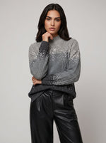 Ombré Sequin Cable-Knit Jumper