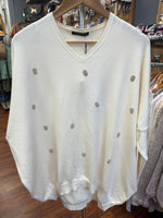 Mini Diamanté Skull V-Neck Jumper