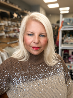 Ombré Sequin Cable-Knit Jumper