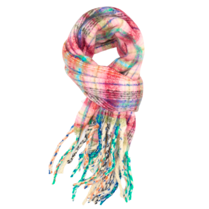 Soft Checks Scarf Pink