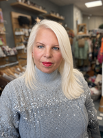 Ombré Sequin Cable-Knit Jumper