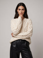 Slouchy Bobble Cable-Knit Jumper