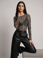 Second-Skin Sheer Mesh Long-Sleeve Top