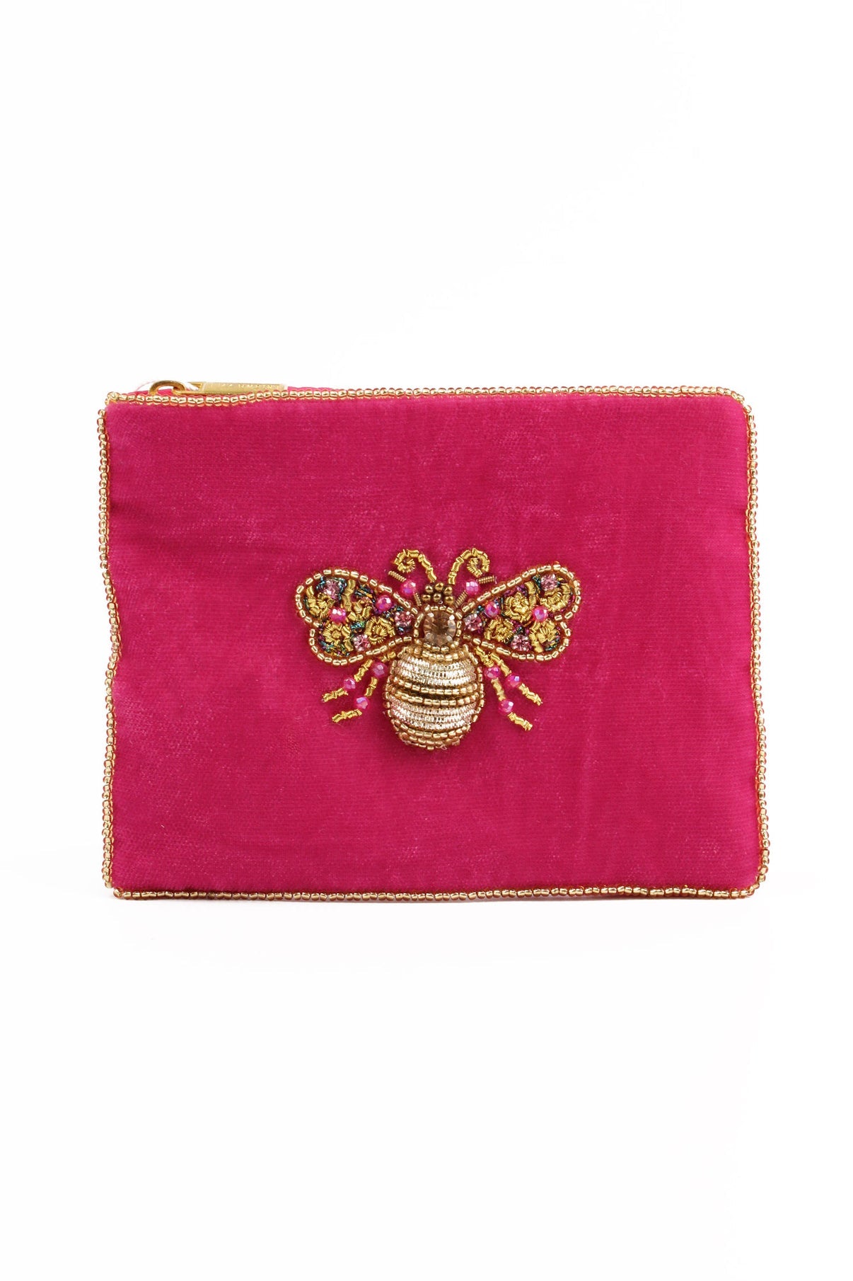 GOLD AND PINK BEE SMALL POUCH