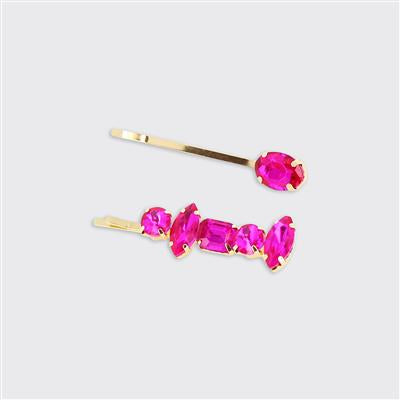 Set of 2 Gemstone Hair Clips