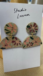 Autumn Floral Leather Drop Earrings
