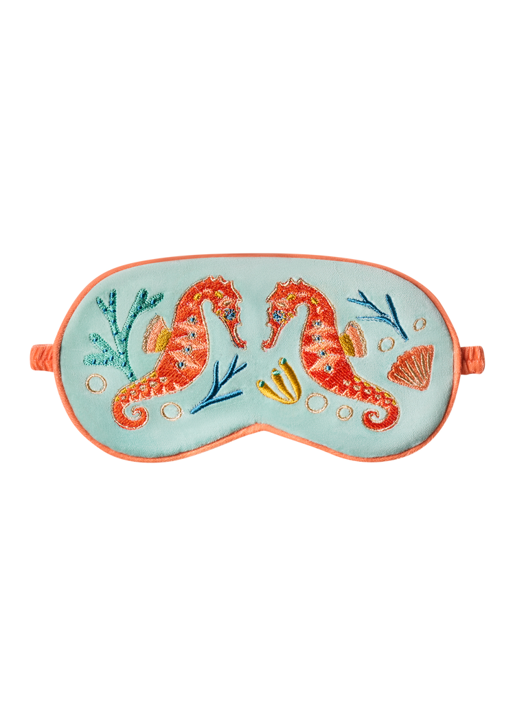LAVENDER EYE MASK - SPARKLING SEAHORSE - AQUA