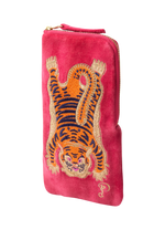 VELVET SUNGLASSES POUCH - IKAT TIGER - FUCHSIA