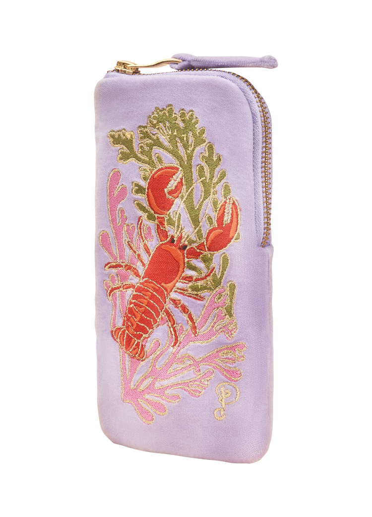 VELVET EMBROIDERED SUNGLASSES POUCH