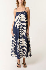 PALM LEAF PRINT CAMI MAXI DRESS