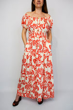 Coloured Paisley Button Front Maxi Dress