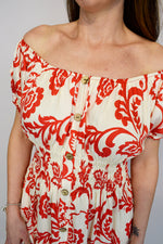 Coloured Paisley Button Front Maxi Dress