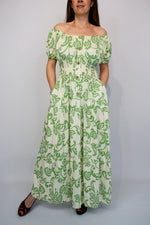 Coloured Paisley Button Front Maxi Dress