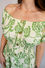 Coloured Paisley Button Front Maxi Dress