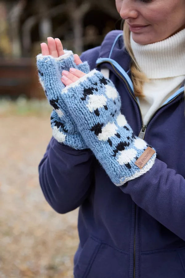 Sheep (Merino) Handwarmers Blue