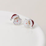 Sterling silver santa stud earrings