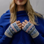 Nordic Blue Fingerless Glove