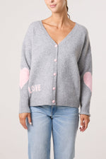 LOVE HEART STITCHING KNIT CARDIGAN