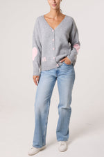 LOVE HEART STITCHING KNIT CARDIGAN