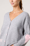 LOVE HEART STITCHING KNIT CARDIGAN