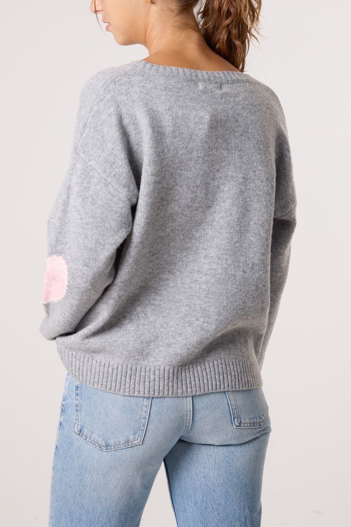 LOVE HEART STITCHING KNIT CARDIGAN