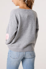 LOVE HEART STITCHING KNIT CARDIGAN