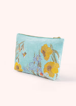 SS26* MID SIZED EMBROIDERED ZIP POUCH - WILDFLOWER MEADOW