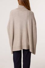 SIDE BUTTONS ROLL NECK KNIT JUMPER