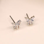 Silver plated crystal butterfly earrings