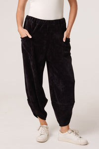 CHENILLE BARREL LEG TROUSERS