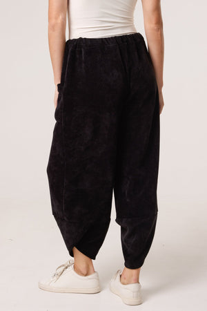 CHENILLE BARREL LEG TROUSERS