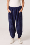 CHENILLE BARREL LEG TROUSERS