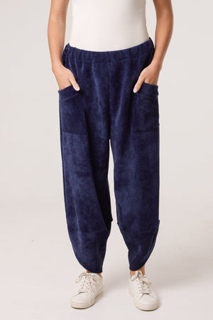 CHENILLE BARREL LEG TROUSERS