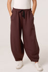 SOFT TOUCH BARREL LEG TROUSERS