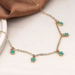 Golden chain and turquoise stars necklace