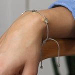 Golden adjustable snake chain hearts bracelet