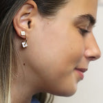 Golden small quatrefoil stud earrings