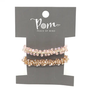 Champagne mix double crystal hairbands