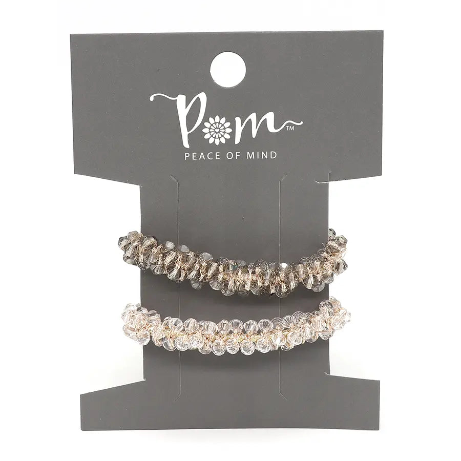 Silver mix double crystal hairbands