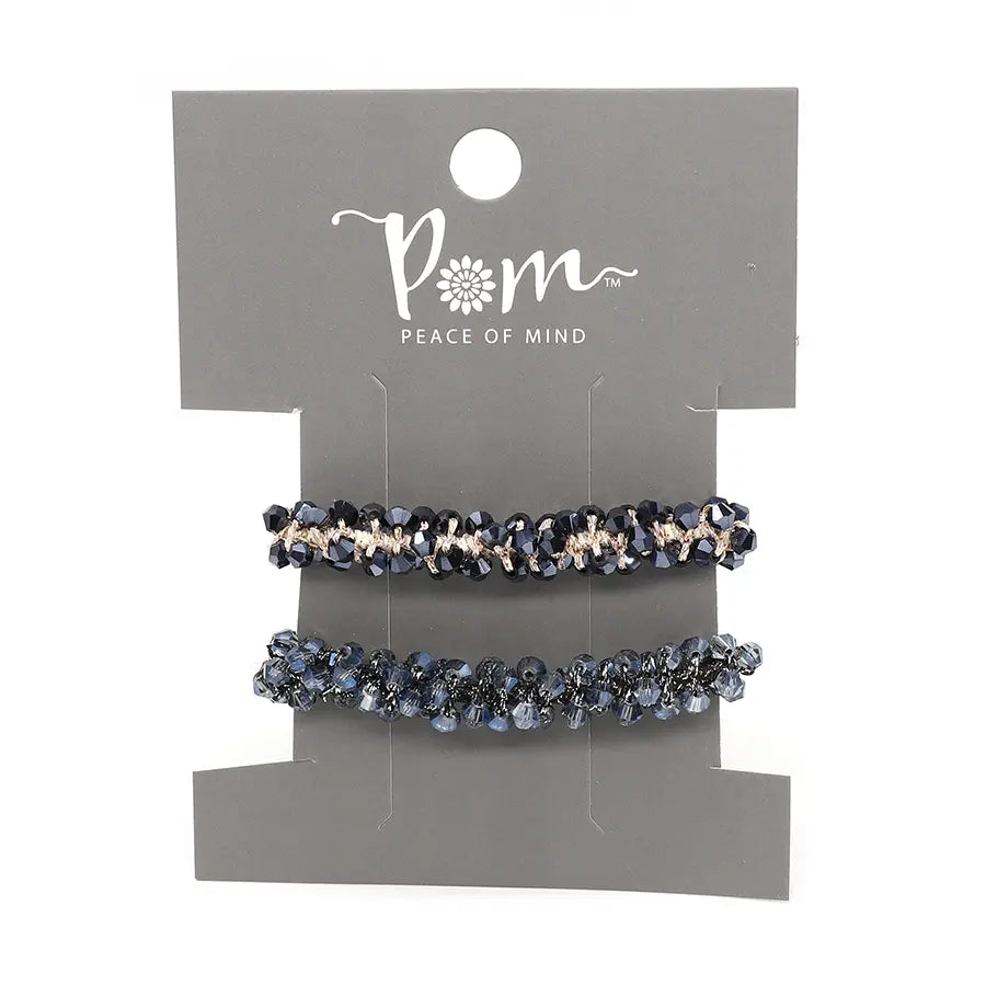 Black mix double crystal hairbands