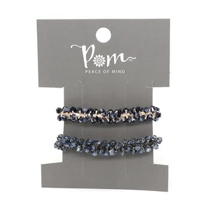 Black mix double crystal hairbands