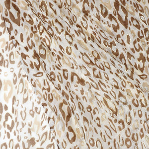 Beige mix animal print and metallic overlay scarf 52659