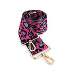 Bright pink animal print interchangeable bag strap 80513
