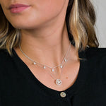 Silver plated star in circle heart in circle necklace