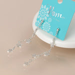 Silver plated chain and crystal star drop earrings